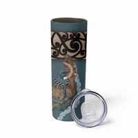 New Zealand Tui Bird Maripi Skinny Tumbler Maori Weapon Kowhaiwhai Pattern LT22 - Polynesian Pride