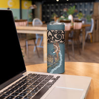 New Zealand Tui Bird Maripi Skinny Tumbler Maori Weapon Kowhaiwhai Pattern LT22 - Polynesian Pride