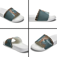 New Zealand Tui Bird Maripi Slide Sandals Maori Weapon Kowhaiwhai Pattern LT22 - Polynesian Pride