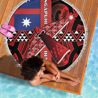 Aotearoa Iwi Ngapuhi Beach Blanket Tuhoronuku Kite United Tribes Flag Maori Pattern LT22 - Polynesian Pride