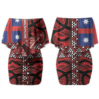 Aotearoa Iwi Ngapuhi Couples Matching Off Shoulder Short Dress and Hawaiian Shirt Tuhoronuku Kite United Tribes Flag Maori Pattern LT22 - Polynesian Pride
