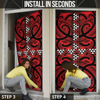 Aotearoa Iwi Ngapuhi Door Cover Tuhoronuku Kite United Tribes Flag Maori Pattern LT22 - Polynesian Pride