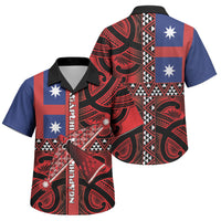 Aotearoa Iwi Ngapuhi Family Matching Long Sleeve Bodycon Dress and Hawaiian Shirt Tuhoronuku Kite United Tribes Flag Maori Pattern LT22 Son's Shirt Red - Polynesian Pride
