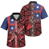 Aotearoa Iwi Ngapuhi Family Matching Summer Maxi Dress and Hawaiian Shirt Tuhoronuku Kite United Tribes Flag Maori Pattern LT22 Son's Shirt Red - Polynesian Pride