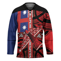 Aotearoa Iwi Ngapuhi Hockey Jersey Tuhoronuku Kite United Tribes Flag Maori Pattern LT22 Unisex Red - Polynesian Pride