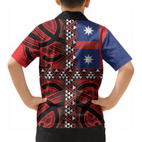 Aotearoa Iwi Ngapuhi Kid Hawaiian Shirt Tuhoronuku Kite United Tribes Flag Maori Pattern LT22 - Polynesian Pride
