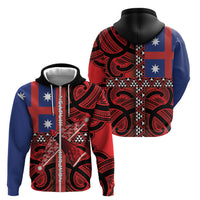 Aotearoa Iwi Ngapuhi Zip Hoodie Tuhoronuku Kite United Tribes Flag Maori Pattern LT22 - Polynesian Pride