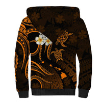 Personalised Lanai Hawaii Sherpa Hoodie Polynesian Tattoo and Pacific Plumeria Gold Vibe LT9 - Polynesian Pride
