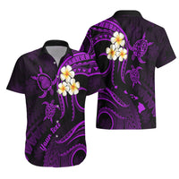 Personalised Lanai Hawaii Hawaiian Shirt Polynesian Tattoo and Pacific Plumeria Purple Vibe LT9 - Polynesian Pride
