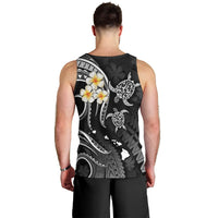 Personalised Lanai Hawaii Men Tank Top Polynesian Tattoo and Pacific Plumeria White Vibe LT9 - Polynesian Pride