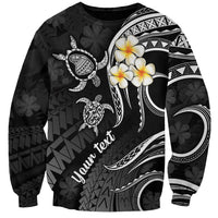 Personalised Lanai Hawaii Sweatshirt Polynesian Tattoo and Pacific Plumeria White Vibe LT9 Unisex White - Polynesian Pride