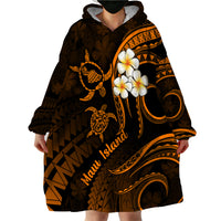Hawaii Wearable Blanket Hoodie Maui Islands Pacific Plumeria Gold Vibe LT9 - Polynesian Pride