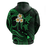 Custom Maui Hawaii Hoodie Polynesian Tattoo and Pacific Plumeria Green Vibe LT9 - Polynesian Pride