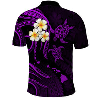 Hawaii Polo Shirt Oahu Islands Pacific Plumeria Purple Vibe LT9 - Polynesian Pride