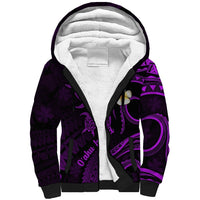 Hawaii Sherpa Hoodie Oahu Islands Pacific Plumeria Purple Vibe LT9 Unisex Purple - Polynesian Pride