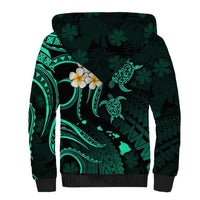 Hawaii Sherpa Hoodie Oahu Islands Pacific Plumeria Turquoise Vibe LT9 - Polynesian Pride