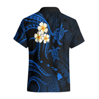 Personalised Oahu Hawaii Hawaiian Shirt Polynesian Tattoo and Pacific Plumeria Blue Vibe LT9 - Polynesian Pride