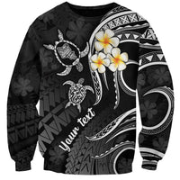 Personalised Oahu Hawaii Sweatshirt Polynesian Tattoo and Pacific Plumeria White Vibe LT9 Unisex White - Polynesian Pride