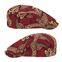 Luxury Red Monstera Jeff Hat Polynesian Tribal Pattern LT01 - Polynesian Pride