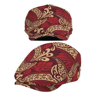 Luxury Red Monstera Jeff Hat Polynesian Tribal Pattern LT01 - Polynesian Pride