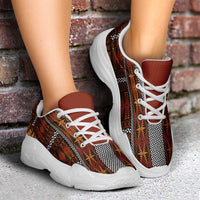 Malo e Lelei Tonga Chunky Sneakers Tongan Ngatu Tapa Cloth LT14 - Polynesian Pride