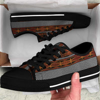 Malo e Lelei Tonga Low Top Shoes Tongan Ngatu Tapa Cloth LT14 Orange - Polynesian Pride