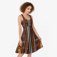 Malo e Lelei Tonga Midi Dress Tongan Ngatu Tapa Cloth LT14 - Polynesian Pride