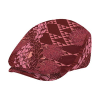 Maroon Aloha Hawaii Jeff Hat Hawaiian Kakau Ohia Lehua Lei - Polynesian Pride
