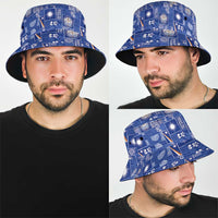 Marshall Islands Merry Christmas Bucket Hat Pacific Patchwork Xmas Vibes - Polynesian Pride