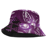 Matariki New Zealand Bucket Hat NZ Niho Taniwha Maori New Year Purple Galaxy LT14 One Size Purple - Polynesian Pride