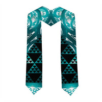 Matariki New Zealand Graduation Stole NZ Niho Taniwha Maori New Year Cyan Galaxy LT14 - Polynesian Pride