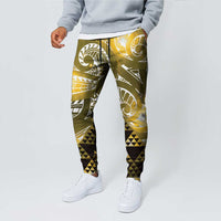 Matariki New Zealand Jogger Pants NZ Niho Taniwha Maori New Year Yellow Galaxy
