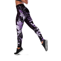 Matariki New Zealand Leggings Maori Pattern Purple Galaxy - Polynesian Pride