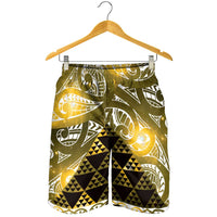 Matariki New Zealand Shorts for Men NZ Niho Taniwha Maori New Year Yellow Galaxy