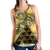 Matariki New Zealand Women Racerback Tank NZ Niho Taniwha Maori New Year Yellow Galaxy