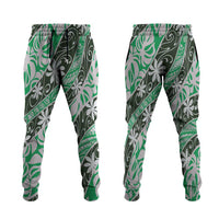 Matie Tahiti Tiare Monstera Jogger Pants Polynesian Pattern Curve Style - Polynesian Pride