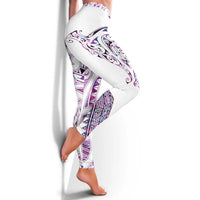 Mawhero Paua Shell Kowhaiwhai Taniko Leggings Manta Ray Shark-Turtle Maori Tribal Style LT9 - Polynesian Pride