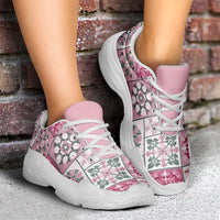 Mele Kalikimaka Hawaii Christmas Chunky Sneakers Akala Seamless Floral Motif - Polynesian Pride