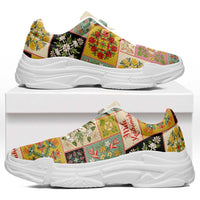 Mele Kalikimaka Hawaii Christmas Chunky Sneakers Melemele Mama Seamless Floral Motif - Polynesian Pride