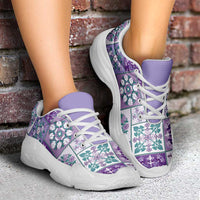 Mele Kalikimaka Hawaii Christmas Chunky Sneakers Poni Seamless Floral Motif - Polynesian Pride