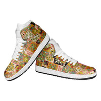 Mele Kalikimaka Hawaii Christmas High Sneakers AJ1 Melemele Mama Seamless Floral Motif LT9