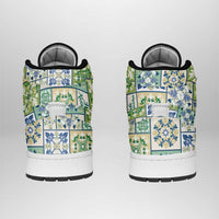 Mele Kalikimaka Hawaii Christmas High Sneakers AJ1 Omaomao Seamless Floral Motif - Polynesian Pride