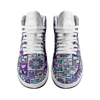 Mele Kalikimaka Hawaii Christmas High Sneakers AJ1 Poni Seamless Floral Motif LT9 - Polynesian Pride