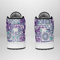 Mele Kalikimaka Hawaii Christmas High Sneakers AJ1 Poni Seamless Floral Motif LT9 - Polynesian Pride