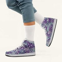 Mele Kalikimaka Hawaii Christmas High Sneakers AJ1 Poni Seamless Floral Motif LT9 - Polynesian Pride