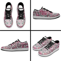 Mele Kalikimaka Hawaii Christmas Low Sneakers Akala Seamless Floral Motif LT9