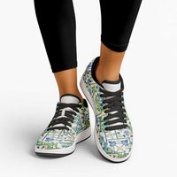 Mele Kalikimaka Hawaii Christmas Low Sneakers Omaomao Seamless Floral Motif - Polynesian Pride