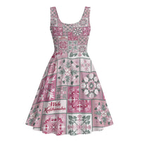 Mele Kalikimaka Hawaii Christmas Midi Dress Akala Seamless Floral Motif - Polynesian Pride