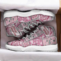 Mele Kalikimaka Hawaii Christmas Sneakers J11 Akala Seamless Floral Motif - Polynesian Pride