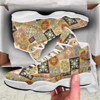 Mele Kalikimaka Hawaii Christmas Sneakers J13 Melemele Mama Seamless Floral Motif - Polynesian Pride